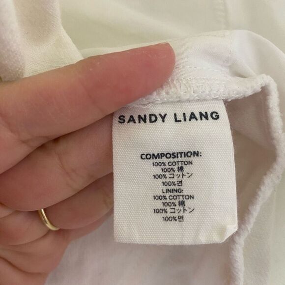 Sandy Liang Tams High Waisted Frayed Denim Mini Skirt - Picture 9 of 10